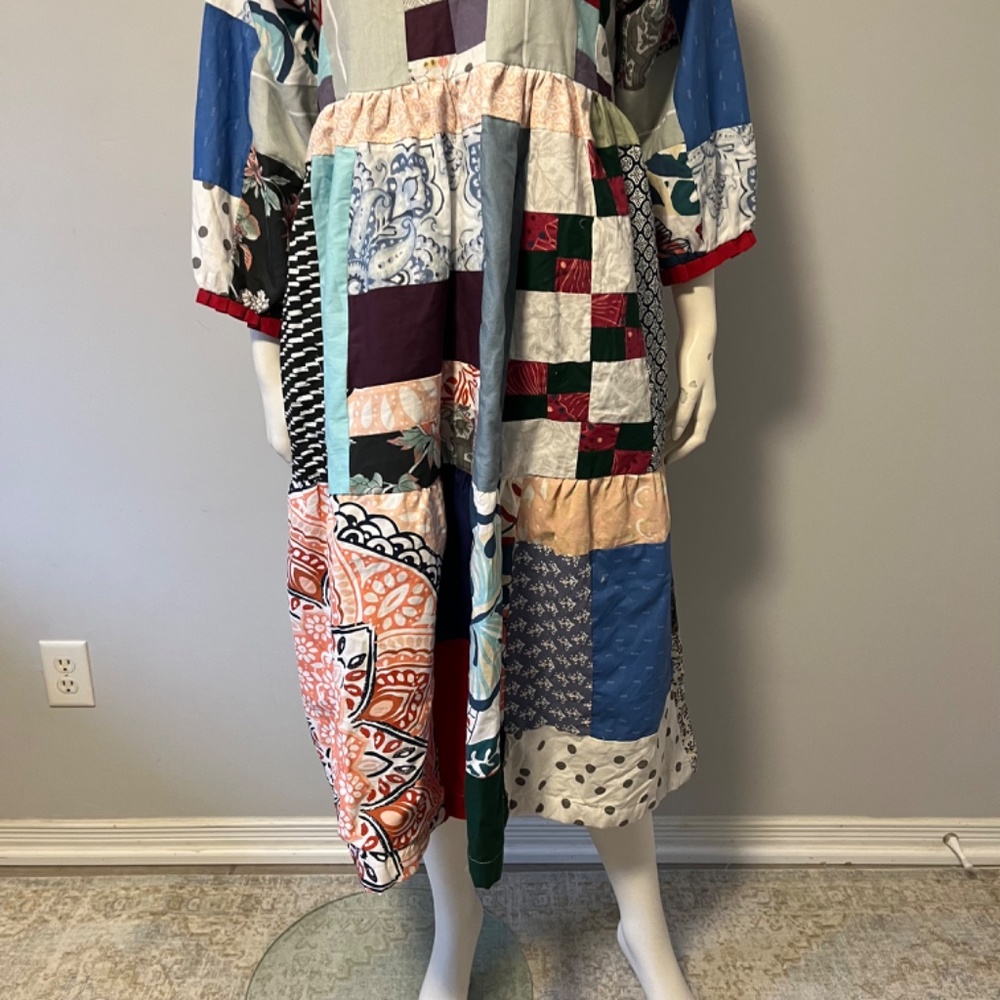 Hand Crafted Patchwork Dress - Multicolor - image 5